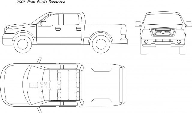 how to draw a ford truck