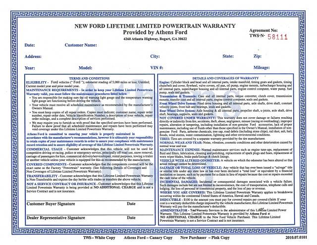 Starter covered ford powertrain warranty #6