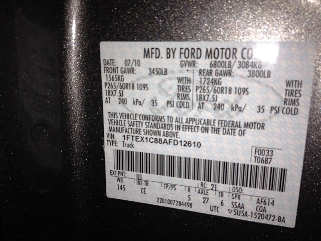 2002 Ford f150 axle code 27 #5