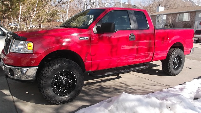 Red ford f150 with black rims #8