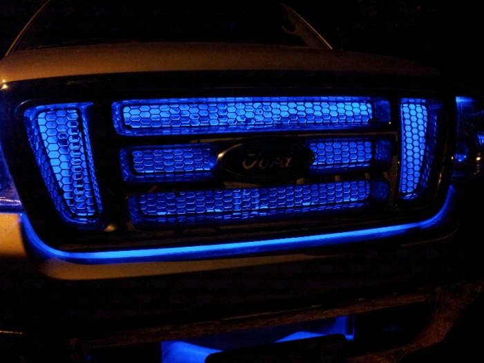 Blue store grill lights